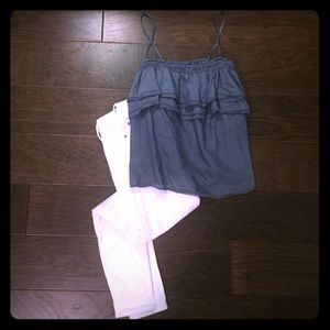 Denim-colored tank top